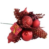 plastique PVC Fleur artificielle de Noël, avec Paillettes & Mousse PE & bois, fait à la main, DIY & Bijoux de Noël, plus de couleurs à choisir, 130x200mm, Vendu par PC