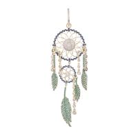 Fashion Fringe Earrings Brass Dream Catcher gold color plated fashion jewelry & Bohemian style & micro pave cubic zirconia & for woman nickel lead & cadmium free Sold By PC