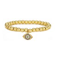 Evil Eye Jewelry Bracelet Brass 18K gold plated & micro pave cubic zirconia & for woman gold Sold By PC
