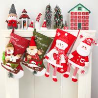 Christmas Holidays Stockings Gift Socks Knitted Fabric with Non-woven Fabrics & Velveteen handmade Christmas Design Sold By PC