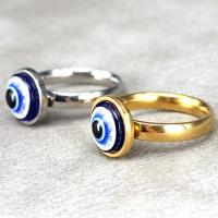 Evil Eye Jewelry Ring Finger, Partículas de aço, unissex & tamanho diferente para a escolha, Mais cores pare escolha, vendido por PC