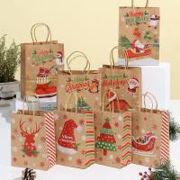 Christmas Gift Bag, Kraft, Christmas Design & different size for choice & different designs for choice, Sold By PC