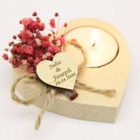 деревянный свеча, Сердце, свадебный подарок, Много цветов для выбора, 70x80x28mm, продается PC