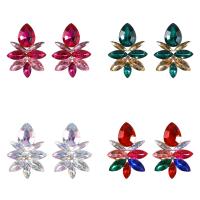 Rhinestone Earring, Tibetan Style, fashion jewelry & for woman & with rhinestone, more colors for choice, 41x30mm, Sold By Pair