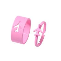 Zinc Alloy Ring Set Airplane stoving varnish 2 pieces & fashion jewelry & for woman Sold By Set