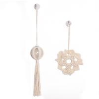 Cotton Thread Hanging Ornaments, Bohemian style, beige, nickel, lead & cadmium free, 480mm, Sold By PC