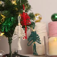 Cotton Thread Hanging Ornaments, Christmas Design, mixed colors, 80x160mm, Sold By Set