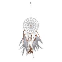 Fashion Dream Catcher, Feather, with Iron, hanging, white, 390mm, Sold By PC
