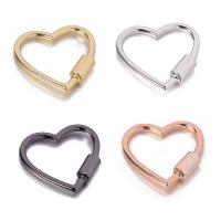 Zinc Alloy Screw Carabiner Lock Charms Heart plated DIY nickel lead & cadmium free Sold By PC
