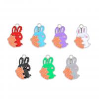 Tibetan Style Enamel Pendants, Rabbit, silver color plated, DIY, more colors for choice, nickel, lead & cadmium free, 21.20x14x2mm, Sold By PC