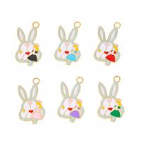 Tibetan Style Enamel Pendants, Rabbit, gold color plated, DIY, more colors for choice, nickel, lead & cadmium free, 27.70x15.60x1.30mm, Sold By PC