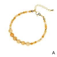 Gemstone Bracelets, Brass, with Gemstone, gold color plated, Adjustable & different materials for choice & for woman, more colors for choice, nickel, lead & cadmium free, 3mm,6mm, Length:Approx 16-22 cm, Sold By PC