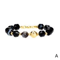 Gemstone Bracelets Brass with Gemstone gold color plated Adjustable & for woman & faceted nickel lead & cadmium free 4mm 9mm Length Approx 16-22 cm Sold By PC