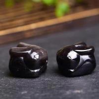 Argent-Obsidienne Pendentif, lapin, pour femme, noire, 16x12mm, Vendu par PC