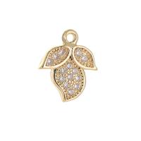 Cubic Zirconia Micro Pave Brass Pendant with Cubic Zirconia 14K gold plated Unisex & 1/1 loop nickel lead & cadmium free Sold By PC