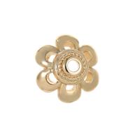 Brass Bead Cap with Cubic Zirconia 14K gold plated DIY nickel lead & cadmium free Sold By PC