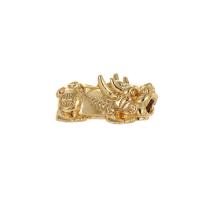Brass Jewelry Beads, Fabulous Wild Beast, 14K gold plated, DIY, nickel, lead & cadmium free, 21.50x10x12mm, Sold By PC
