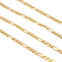 Blås Figaro Chain, Mässing, 14K guldpläterad, DIY, nickel, bly och kadmium gratis, 5mm, Säljs av m