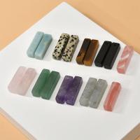 Gemstone Pendants Jewelry, Rectangle, DIY & different materials for choice, more colors for choice, 7x25mm, Sold By PC