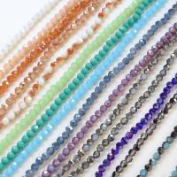 Runde Kristallperlen, Kristall, bunte Farbe plattiert, DIY & facettierte, mehrere Farben vorhanden, 6mm, ca. 100PCs/Strang, verkauft von Strang
