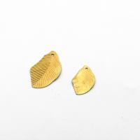 Brass Jewelry Pendants Leaf gold color plated DIY golden nickel lead & cadmium free Sold By PC