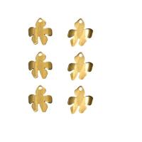 Colgantes de la joyería de cobre amarillo, metal, Flor, chapado en color dorado, Bricolaje, dorado, libre de níquel, plomo & cadmio, 12x15x0.50mm, Vendido por UD