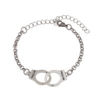 Stainless Steel Jewelry Bracelet, 304 Stainless Steel Chain, with Tibetan Style, with 3.15inch extender chain, Handcuffs, fashion jewelry & Unisex & different styles for choice, original color, Length:Approx 5.9 Inch, Sold By PC