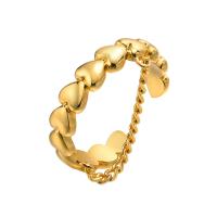 cobre Cuff Ring Finger, cromado de cor dourada, joias de moda & para mulher, dourado, níquel, chumbo e cádmio livre, 4.50mm, vendido por PC