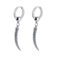 Huggie Hoop Drop Earring 304 Stainless Steel polished fashion jewelry & for man original color 2.5*16mm 30.5mm Sold By PC