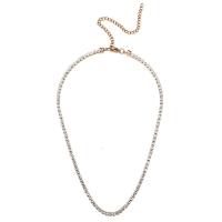 Edelstahl Schmuck Halskette, 304 Edelstahl, mit Kristall, mit Verlängerungskettchen von 3.94inch, Modeschmuck & unisex, keine, 3mm, Länge:ca. 13.78 ZollInch, verkauft von PC