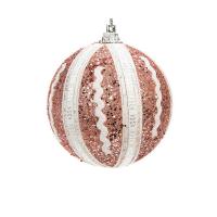 Mousse PE Décoration d’arbre de Noël, avec Paillettes & tissu, Rond, DIY & Bijoux de Noël, plus de couleurs à choisir, 80mm, Vendu par PC