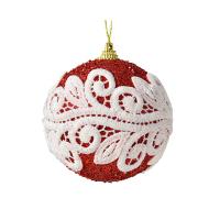 PE Foam Christmas Tree Decoration with Sequins & Cloth Round DIY & Christmas jewelry 80mm Sold By PC