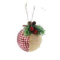 Cloth Christmas Tree Decoration with PE Foam & Plastic Round Christmas jewelry Sold By Bag