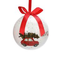 PE Foam Christmas Tree Decoration, with Plastic, Round, brushwork, DIY & Christmas jewelry, more colors for choice, 72mm, Sold By PC