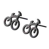 Titanium Steel  Earring, Bike, plated, fashion jewelry & for woman, more colors for choice, 11.90x10.80mm, Sold By Pair
