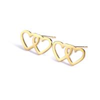 Titanium Steel  Earring Heart Vacuum Ion Plating for woman & hollow Sold By Pair