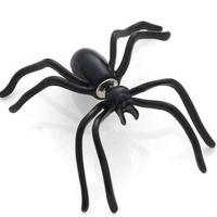 Tibetan Style Stud Earring, Spider, stoving varnish, punk style & Unisex, black, 38x43mm, Sold By PC