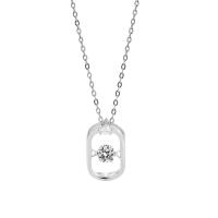 Cubic Zircon Micro Pave 925 Sterling Silver Necklace, silver color plated, micro pave cubic zirconia & for woman, original color, 14mm, Length:Approx 17.7 Inch, Sold By PC