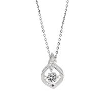 Cubic Zircon Micro Pave 925 Sterling Silver Necklace silver color plated micro pave cubic zirconia & for woman silver color 15mm Length Approx 17.7 Inch Sold By PC