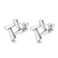 925 Sterling Silver Stud Earrings polished for woman & hollow original color Sold By Pair