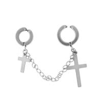 Titanium Steel  Earring with Zinc Alloy Cross plated Unisex & hollow 20mm Sold By PC