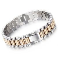 Titanium Steel Bracelet & Bangle Vacuum Ion Plating for man 15mm Sold By PC