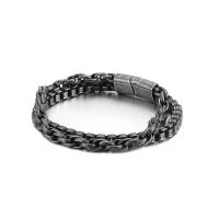 Titanium Steel Bracelet & Bangle Vacuum Ion Plating & for man black Sold By PC
