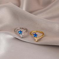 Cubique anneau en laiton Circonia Micro Pave, bijoux de mode & pour femme & avec strass, plus de couleurs à choisir, protéger l'environnement, sans nickel, plomb et cadmium, 20x14mm, Vendu par PC