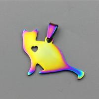 Stainless Steel Animal Pendants 304 Stainless Steel Cat polished DIY Sold By PC