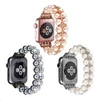 Uhrenarmbänder, Zinklegierung, mit Kunststoff Perlen, für Apfel-watch & verschiedene Größen vorhanden & für Frau & mit Strass, keine, frei von Nickel, Blei & Kadmium, verkauft von PC