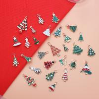 Zinc Alloy Christmas Pendants Christmas Design & DIY & enamel & with rhinestone nickel lead & cadmium free Sold By Bag