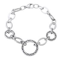 Stainless Steel Jewelry Bracelet, 304 Stainless Steel, fashion jewelry & Unisex, original color, 14x14mm,21x21mm,9.5mm, Length:Approx 7.5 Inch, Sold By PC