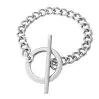 Stainless Steel Jewelry Bracelet, 304 Stainless Steel, fashion jewelry & Unisex, original color, 29x30mm,46x12mm,7.5mm, Length:Approx 7.5 Inch, Sold By PC