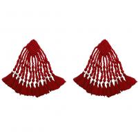 Seedbead Drop Earring with Polyester Cord & Zinc Alloy fashion jewelry & for woman Sold By Pair